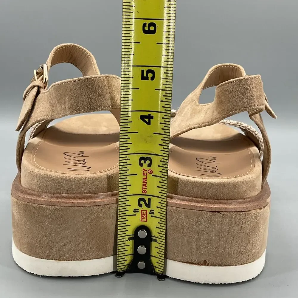 NEW Wild Pair Women’s Milliee Platform Sandals Tan Size 9.5M